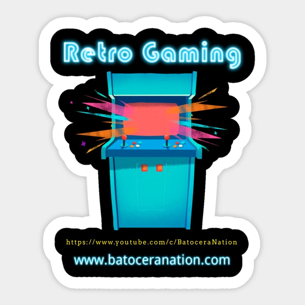 Retro Gamer Logo 18 by Batocera Nation Sticker by Batocera Nation